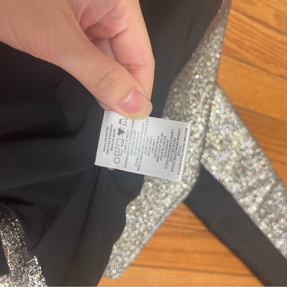 SB by Sachin & Babi metallic moto jacket size XS silver & gold shimmery full zip - Picture 8 of 12